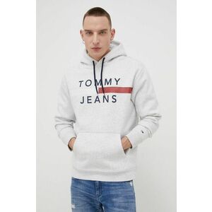 Mikina Tommy Jeans pánska, šedá farba, melanžová vyobraziť
