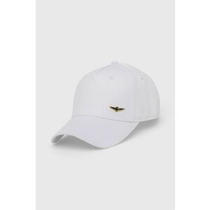 Bavlnená čiapka Aeronautica Militare biela farba, jednofarebná vyobraziť