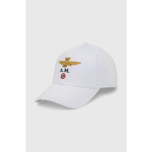 Bavlnená čiapka Aeronautica Militare biela farba, s nášivkou vyobraziť
