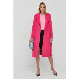 Vlnený kabát MAX&Co. ružová farba, prechodný, bez zapínania vyobraziť