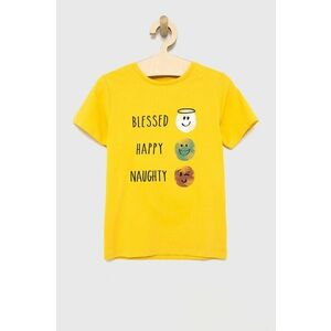Detské tričko Name it žltá farba, s potlačou vyobraziť