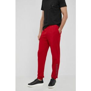 Nohavice Lacoste pánske, červená farba, s potlačou vyobraziť