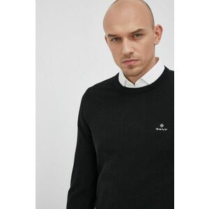 Bavlnený sveter Gant pánsky, čierna farba, ľahký, vyobraziť