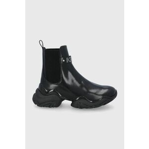 Kožené topánky chelsea Karl Lagerfeld Gemini dámske, čierna farba, na platforme vyobraziť