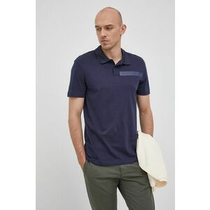 Bavlnené polo tričko Armani Exchange tmavomodrá farba, s potlačou vyobraziť