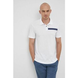 Bavlnené polo tričko Armani Exchange biela farba, s potlačou vyobraziť