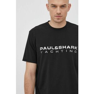 Tričko Paul&Shark pánske, čierna farba, s potlačou vyobraziť