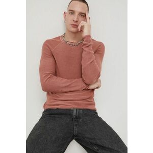 Bavlnený sveter Only & Sons pánsky, ružová farba, vyobraziť