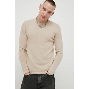 Bavlnený sveter Only & Sons pánsky, béžová farba, vyobraziť