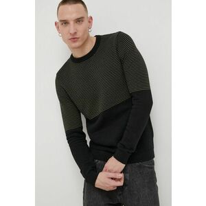 Bavlnený sveter Produkt by Jack & Jones pánsky, čierna farba, vyobraziť