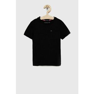 Detské tričko Tommy Hilfiger čierna farba, jednofarebné vyobraziť