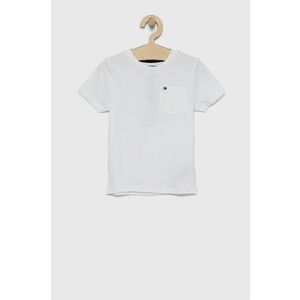 Detské tričko Tommy Hilfiger biela farba, jednofarebné vyobraziť