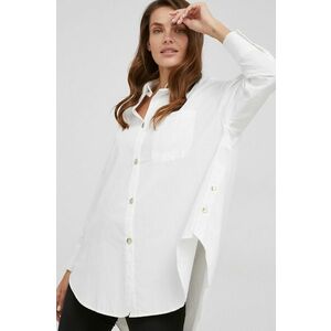Košeľa Answear Lab dámska, biela farba, voľný strih, s klasickým golierom vyobraziť