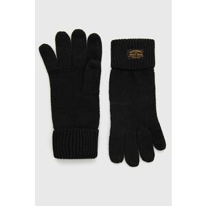Vlnené rukavice Superdry pánske, čierna farba vyobraziť