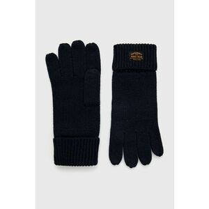 Vlnené rukavice Superdry pánske, tmavomodrá farba vyobraziť