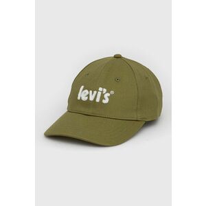 Bavlnená čiapka Levi's zelená farba, s nášivkou vyobraziť