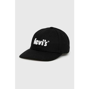 Bavlnená čiapka Levi's čierna farba, s nášivkou vyobraziť