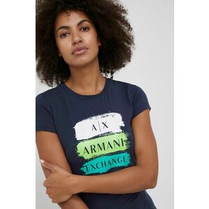 Tričko Armani Exchange dámske, tmavomodrá farba, vyobraziť