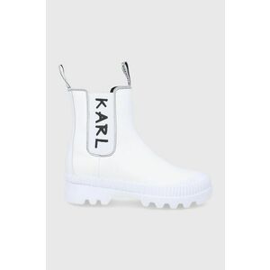 Kožené topánky chelsea Karl Lagerfeld Trekka Ii dámske, biela farba, na platforme, vyobraziť