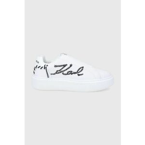 Topánky Karl Lagerfeld Maxi Kup biela farba, na platforme vyobraziť