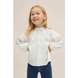 Detská bavlnená košeľa Mango Kids biela farba vyobraziť