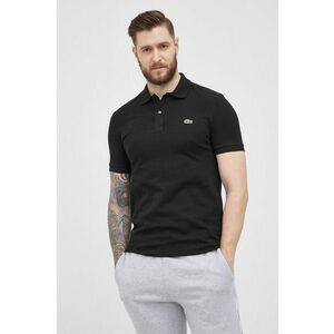 Bavlnené polo tričko Lacoste PH4012-001, čierna farba, jednofarebné vyobraziť