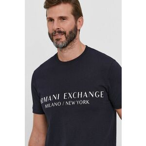 Tričko Armani Exchange pánske, tmavomodrá farba, s potlačou vyobraziť