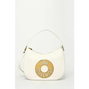 Kožená kabelka Love Moschino biela farba vyobraziť