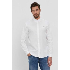Bavlnená košeľa Lacoste CH1843 pánska, biela farba, regular, s golierom button-down vyobraziť