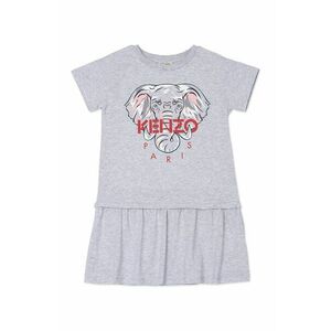 Dievčenské šaty Kenzo Kids šedá farba, mini, áčkový strih vyobraziť