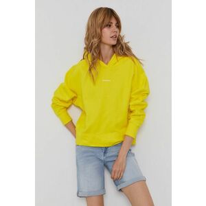 Bavlnená mikina Calvin Klein Jeans dámska, žltá farba, jednofarebná vyobraziť