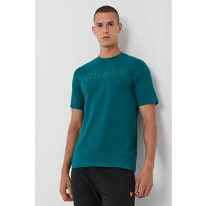 Tričko Guess pánske, zelená farba, s potlačou vyobraziť