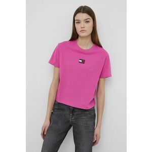 Tričko Tommy Jeans dámsky, ružová farba, vyobraziť