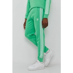 Nohavice adidas Originals pánske, zelená farba, jednofarebné vyobraziť