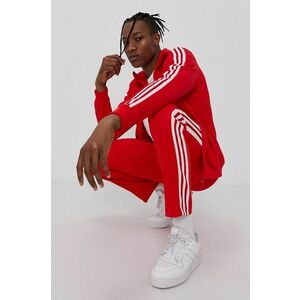 Nohavice adidas Originals pánske, červená farba, jednofarebné vyobraziť