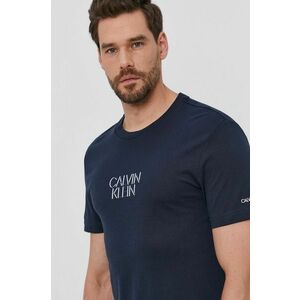 Bavlnené tričko Calvin Klein tmavomodrá farba, s potlačou vyobraziť