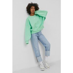 Mikina adidas Originals dámska, zelená farba, jednofarebná vyobraziť