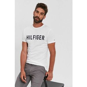 Bavlnené tričko Tommy Hilfiger biela farba, s potlačou vyobraziť