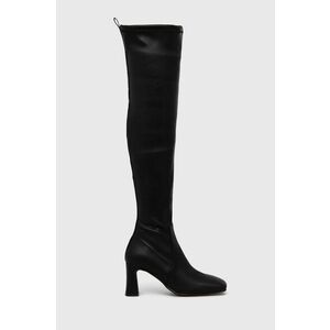Vysoké čižmy Karl Lagerfeld dámske, čierna farba, na podpätku vyobraziť