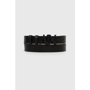 Kožený opasok Armani Exchange dámsky, čierna farba vyobraziť