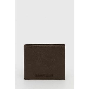 Kožená peňaženka Emporio Armani pánska, hnedá farba vyobraziť