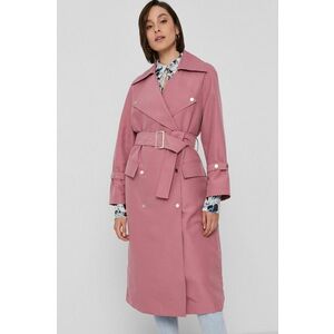 Kabát Armani Exchange dámsky, ružová farba, prechodný, dvojradový vyobraziť