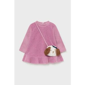 Dievčenské šaty s kabelkou Mayoral ružová farba, mini, áčkový strih vyobraziť