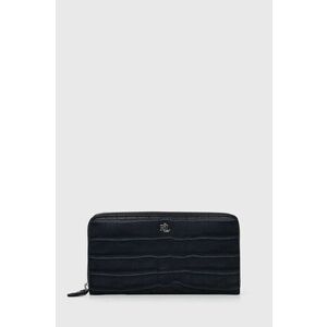 Kožená peňaženka Lauren Ralph Lauren dámska, tmavomodrá farba vyobraziť