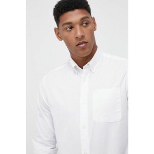 Košeľa Premium by Jack&Jones pánska, biela farba, slim, s golierom button-down vyobraziť