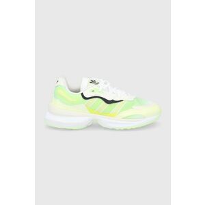 Topánky adidas Originals zelená farba, na platforme vyobraziť