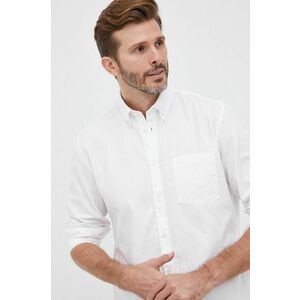 Bavlnená košeľa Marc O'Polo pánska, biela farba, regular, s golierom button-down vyobraziť