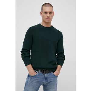 Bavlnený sveter Premium by Jack&Jones pánsky, zelená farba vyobraziť