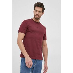 Bavlnené tričko Calvin Klein bordová farba, s potlačou vyobraziť