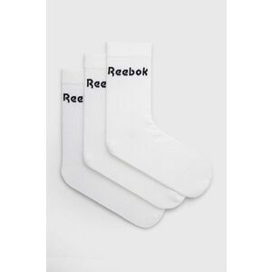 Ponožky Reebok (3-pack) pánske, biela farba vyobraziť